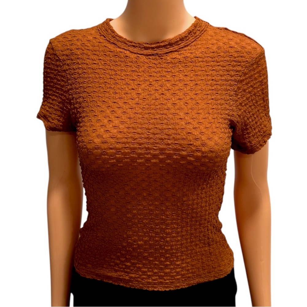 HOUSE OF HARLOW 1960 Blouse Short Sleeve Lightweight Super Stretchy NWT Medium